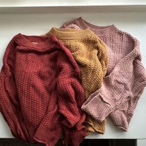 Bundle of 3 Universal Threads Cropped Knit Sweaters- Size Small